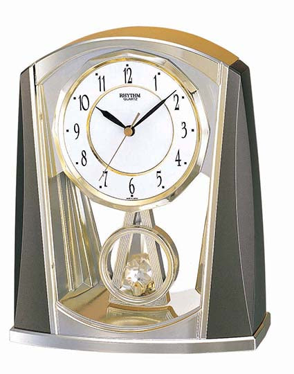 Horloge de table Atlanta Stiluhr 7772/9 Gris métallisé-Or • Pendule à mouvement lent • Mouvement à quartz
