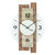 Horloge murale AMS en quartz avec verre minéral et aspect pierre naturelle, cadre en bois, cadran noir