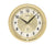 Horloge murale couleur laiton avec chiffres arabes et aiguilles noires