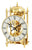 Horloge squelette avec mouvement apparent, finition dorée, chiffres romains