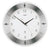 Horloge murale avec boîtier argenté, cadran blanc et aiguilles noires