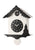 Horloge murale avec cadran de coucou, boîtier noir et blanc et mouvement à pendule