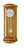 Horloge murale en bois avec cadran rond et pendule dans un boîtier en verre, couleur merisier