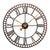 Horloge murale couleur cuivre avec chiffres romains, cadran noir et aiguilles dorées