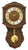 Horloge murale couleur noyer avec cadran ouvert et pendule dorée