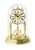 Horloge de table avec boîtier rond en laiton, verre minéral et cadran blanc