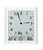 Horloge murale radio-pilotée blanche avec aiguilles analogiques et affichage numérique de la température
