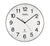 Radio-horloge murale avec cadran blanc, aiguilles noires et logo AMS