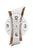 Horloge murale avec cadran blanc, bracelet aspect bois et aiguilles argentées