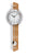 Horloge murale à balancier avec cadran rond, bord blanc et balancier en bois