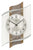 Horloge murale avec cadran rond, aiguilles et cadre en bois aspect noyer