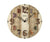 Horloge murale vintage AMS avec chiffres romains, aiguilles en métal et aspect bois brun