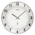 Horloge murale blanche avec anneau de chiffres en aluminium et verre minéral, cadran rond