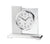 Horloge de table AMS Linz F5140 : cadran rond, boîtier argenté, verre minéral