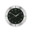 Horloge murale avec cadran noir, cadre et aiguilles argentés