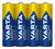 Piles alcalines 1,5 V LR6, pack de 4, cylindres jaune et bleu avec pôle positif