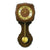 Horloge murale en bois sombre avec cadran rond et poids oscillant