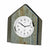 Horloge de table AMS avec boîtier à structure en bois et cadran rond blanc