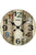 Horloge murale avec cadran imprimé marron, grands chiffres arabes et aiguilles, AMS.