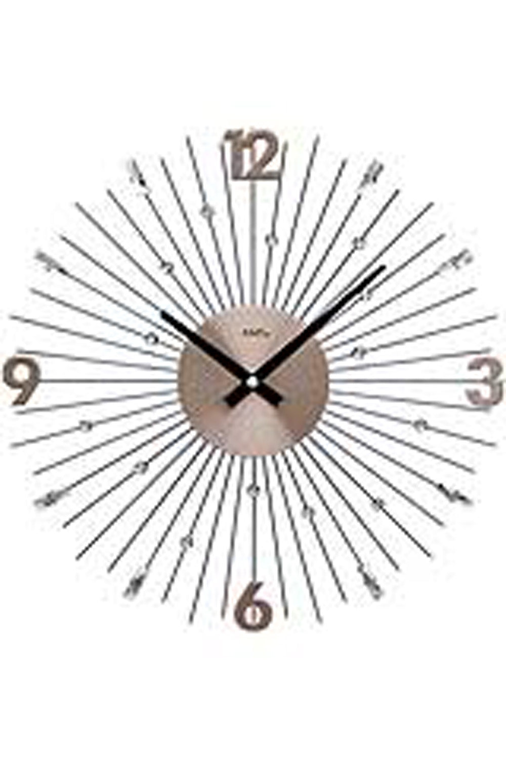 Horloge murale avec cadran anthracite, index métalliques et aiguilles noires