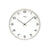 Horloge murale AMS avec cadre nickelé et cadran blanc, façade en verre
