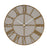 Horloge murale ronde en bois avec motif découpé au laser, cadran beige, AMS