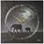 Horloge murale aspect ardoise, aiguilles dorées et motif éléphant