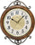 Horloge murale AMS avec cadre en bois marron, cadran rond et chiffres romains