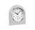 Horloge de table avec cadran rond, aiguilles noires et verre minéral transparent, boîtier clair