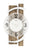Horloge murale avec cadran rond, aiguilles blanches et chiffres noirs, cadre en bois