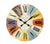 Horloge murale AMS en verre minéral imprimé, ronde, avec chiffres romains et aiguilles noires