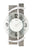 Horloge murale avec cadran rond, chiffres arabes 12, 3, 6, 9 et aiguilles fines