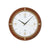 Horloge murale AMS avec cadre couleur noyer, cadran blanc et chiffres dorés