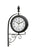 Horloge murale avec cadran noir et cadre en métal orné, verre minéral