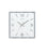 Horloge murale carrée avec cadre argenté, verre miroir et cadran clair