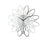 Horloge murale AMS avec aspect floral en métal et cadran blanc, aiguilles noires