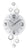 Horloge murale avec bagues décoratives argentées, cadran blanc et mouvement à quartz
