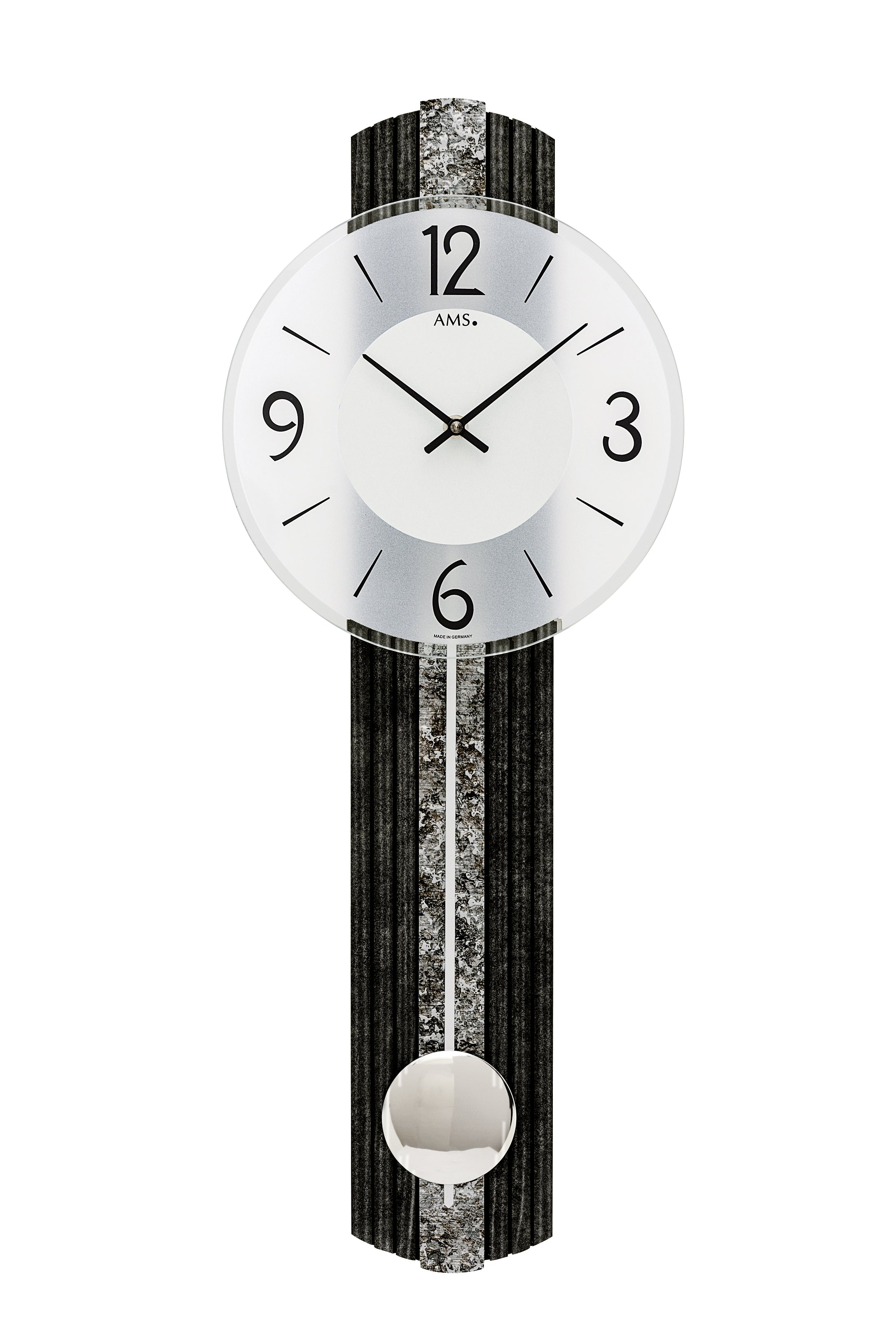 Horloge murale à quartz avec cadran blanc et boîtier de pendule noir, analogique