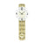 Horloge murale avec cadran blanc et boîtier de pendule doré, chiffres romains