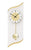 Horloge murale avec mouvement à quartz et pendule : cadran blanc, aiguilles noires, cadre et pendule en laiton