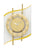 Horloge murale dorée avec mouvement à quartz, cadran rond et verre minéral, cadran doré