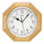 Horloge murale avec boîtier en bois massif, cadran blanc et aiguilles noires, verre minéral