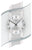 Horloge murale ronde avec cadran blanc, aiguilles noires et couvercle en verre transparent