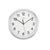 Horloge murale ronde en aluminium brossé avec cadran blanc et aiguilles noires