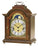 Horloge de table couleur noyer avec affichage des phases de lune et cadran doré