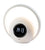 Réveil lumineux blanc avec écran rond et affichage de l'heure LED 14:13