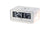 Radio-réveil AMS T1300, réveil numérique blanc avec grand affichage de l'heure LED et date