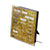 Horloge murale à affichage LED, cadran brun doré et cadre noir, câble d'alimentation