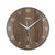 Horloge murale radio-pilotée avec cadran en bois marron, chiffres romains, marque AMS