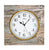 Horloge murale ronde avec cadran blanc, bordure dorée, aiguilles et chiffres noirs
